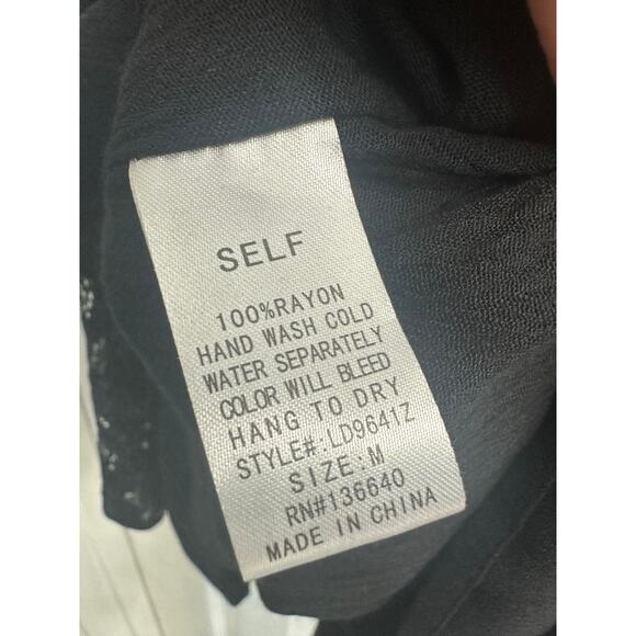 L’Atiste By Amy Black Little Dress Laced Crochet Flared Whimsigoth Women Medium - Picture 10 of 11